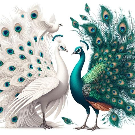 Premium Photo Two Peacocks Ai Generated Art