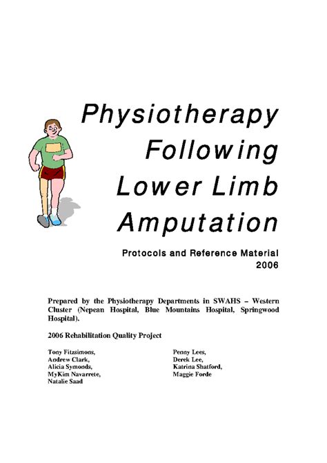 Amputation Manual 1 Physiotherapy Following Lower Limb Amputation