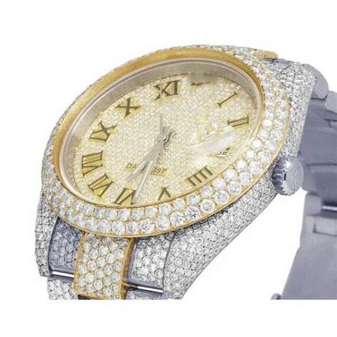 Rolex Datejust Gra Certified Moissanite Vvs Diamond Men Watch Gold