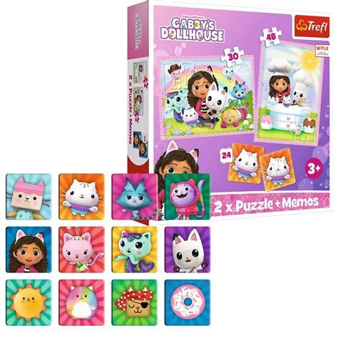 Koci Domek Gabi 2w1 Puzzle 78 elementów gra memory 3 lata Trefl