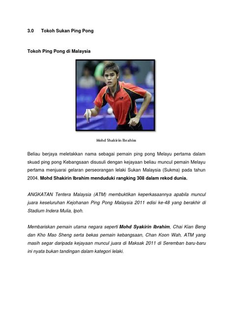 Biodata Tokoh Sukan Malaysia