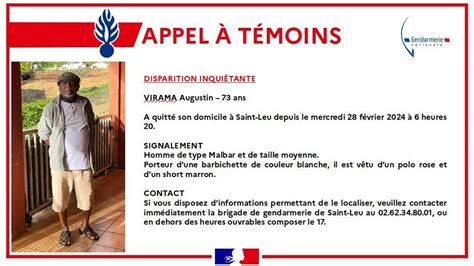 Disparition Inquiétante à St Leu Appel à Témoins Pour Retrouver