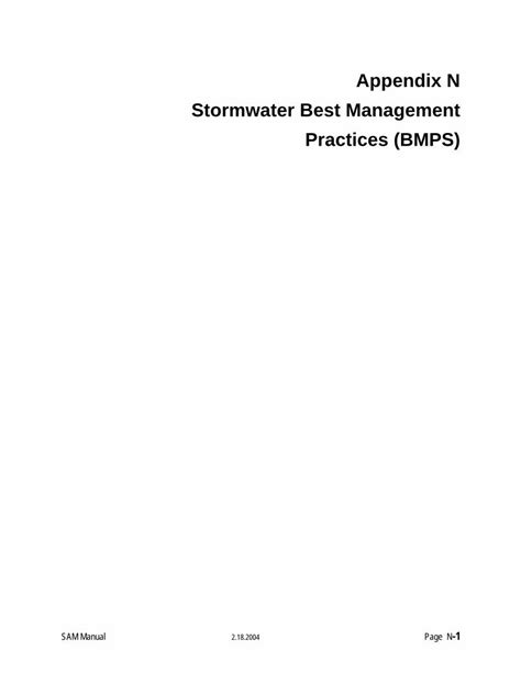 PDF Appendix N Stormwater Best Management Practices BMPS Many