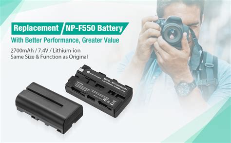 FirstPower NP F550 Paquete de 2 baterías y cargador USB de doble