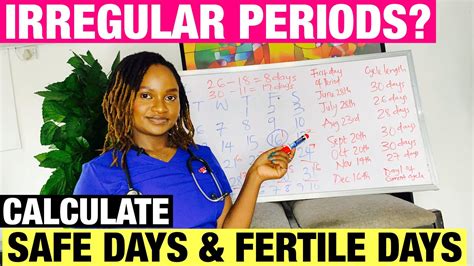 How To Calculate Safe Days And Fertile Days With Irregular Periods Youtube