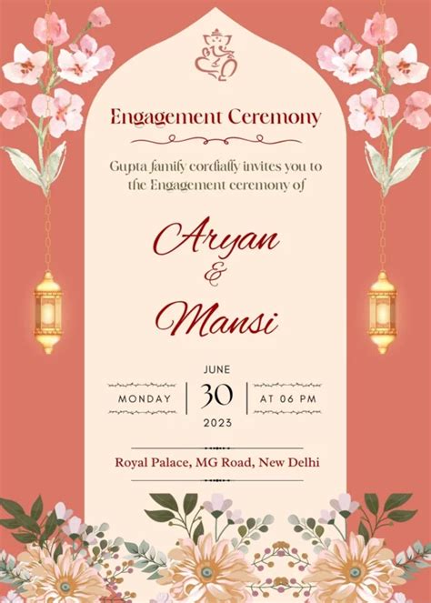 Engagement Ceremony Invitation Card Shaadi Vibes