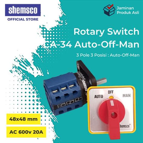 Jual Ac V A Rotary Selector Switch Posisi Pole Auto Off Man