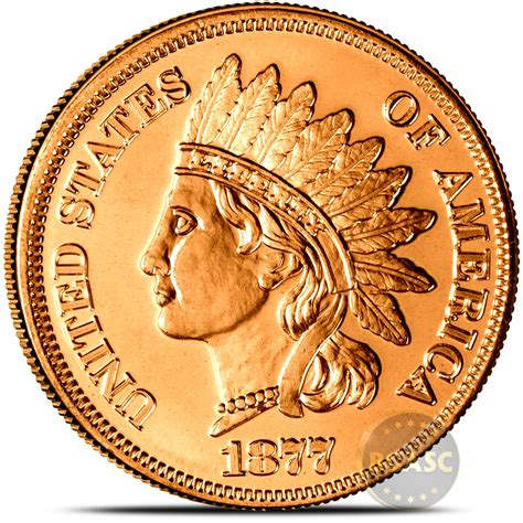 1 Oz Indian Head Penny Copper Round New L BGASC