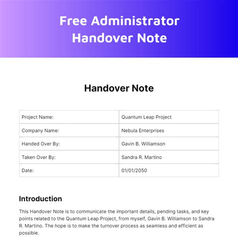 FREE Handover Note Templates & Examples - Edit Online & Download ...