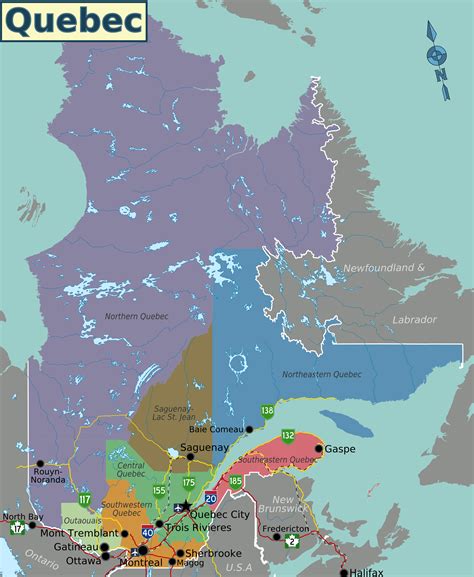 Landkarte Québec Karte Regionen Karten Und