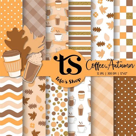 Coffee In Autumn Oto O Papeles Digitales Paper Pack