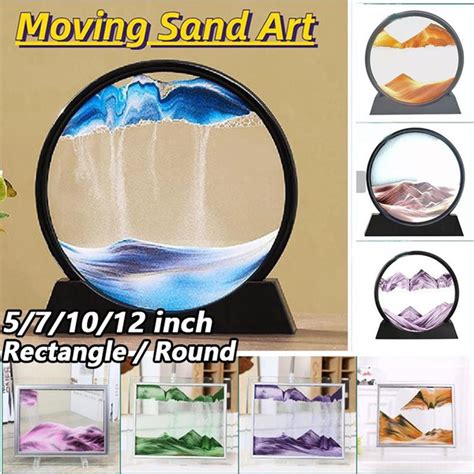 Moving Sand Art Picture Glass 3d Quicksand Painting Hourglass Deep Sea