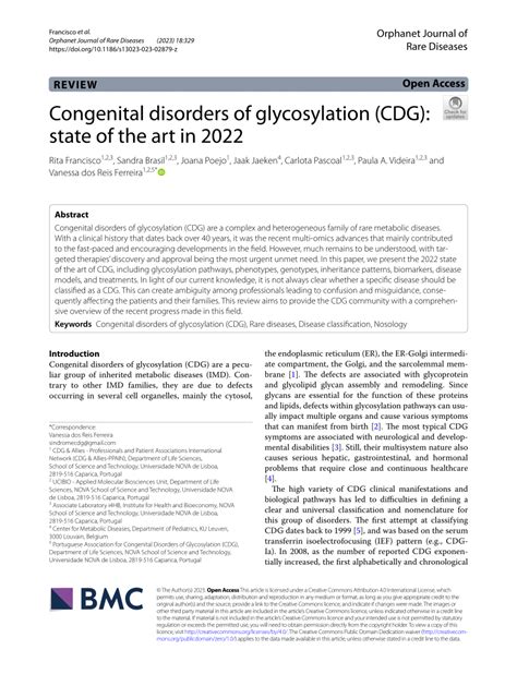 PDF Congenital Disorders Of Glycosylation CDG State Of The Art In 2022