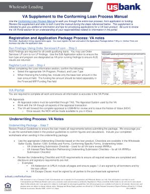 Fillable Online Va Supplement To The Conforming Loan Process Manual Fax