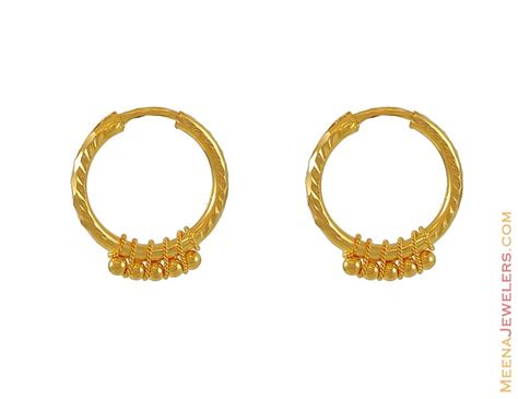 22kt Gold Hoop Earrings Erhp6419 22kt Gold Hoop Earrings With