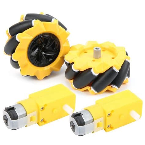 HEN Roue Mécanum Robot Mecanum Wheel 80mm Jeu de Roues Mecanum 1 X