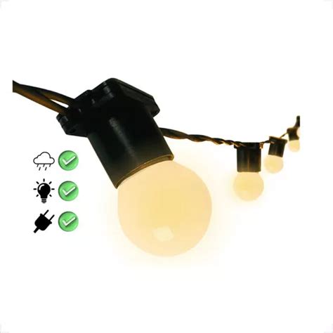 Varal Luz M Externo L Mpada Led Quente Gambiarra Preto Frete Gr Tis