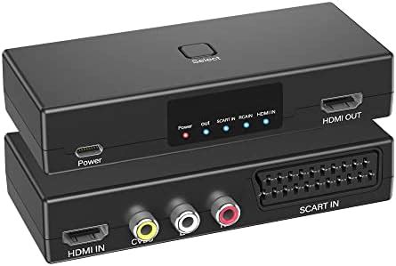 AIFHDAUF Scart Auf HDMI Konverter RCA Auf HDMI Konverter HDMI Switch