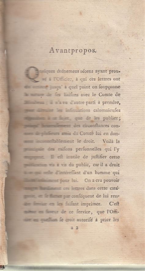 Lettres Du Comte De Mirabeau A Un De Ses Amis En Allemagne Ecrites