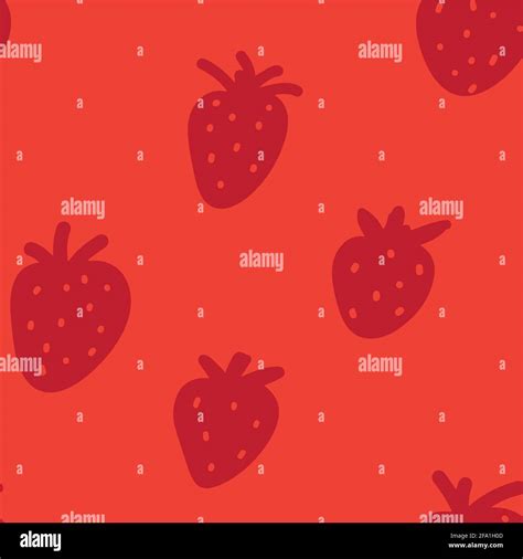 Seamless Pattern Of Watercolor Strawberries Vector Illustration Stock