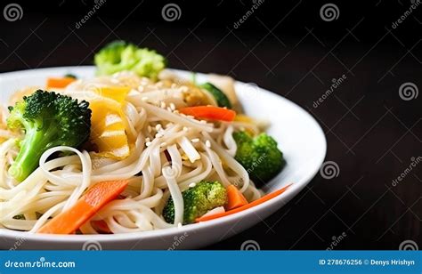 Healthy Veggie Stir Fry With Tasty Noodles Creating Using Generative AI