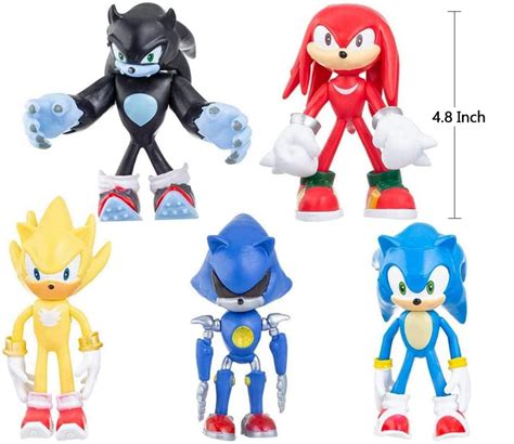 Sonic The Hedgehog Action Figures Toys with Movable Joint 5 inches Tall ...