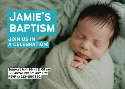 Free Printable Customizable Baptism Card Templates Canva