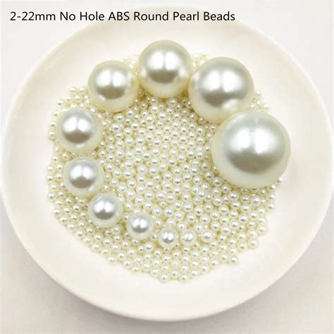 Mm No Hole Ivory Round Acrylic Abs Imitation Pearl Bead Charm Loose