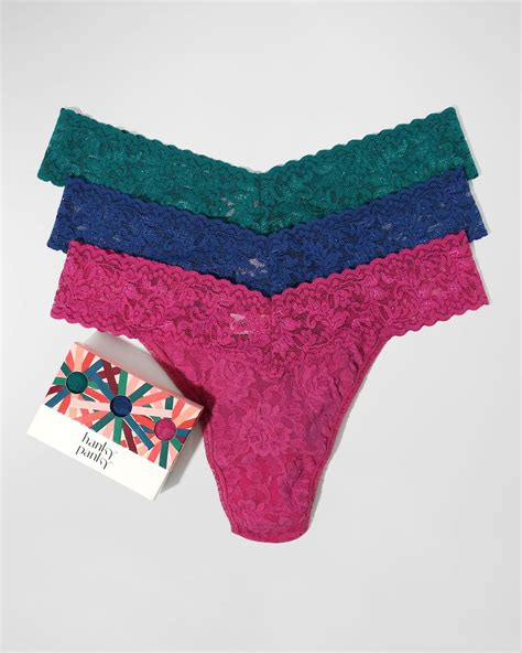 Hanky Panky Original Rise Signature Lace Thongs 3 Pack Lyst