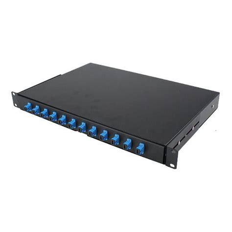 19 Loaded 1u Blue Couplers 12 Port SC Fiber Patch Panel Singlemode