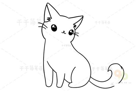 猫幼崽简笔画 简笔画图片大全 普车都