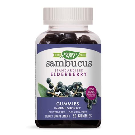 Nature S Way Sambucus Elderberry Gummies Herbal Supplements With