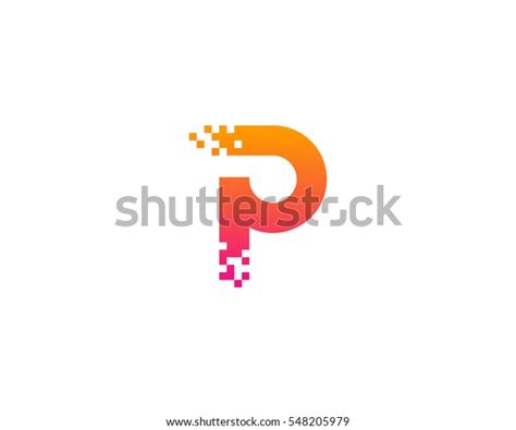 Letter P Pixel Logo Design Element Stock Vector Royalty Free