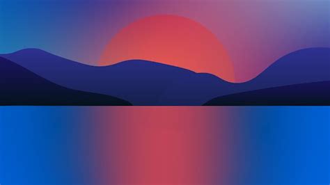 MINIMALIST WALLPAPER: CLEAN DESIGN LAKE SUNSET in 2023 | Minimalist wallpaper, Lake sunset ...