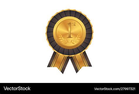 First prize ribbon award logo guarantee luxury Vector Image