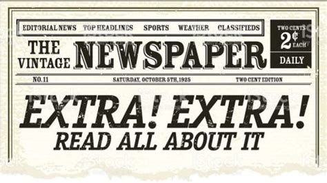 Extra Extra Read All About It Vintage Newspaper Newspaper Newspaper Photo