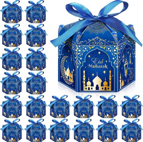 24 Pieces Eid Mubarak Boxes Ramadan Cupcake Paper Candy