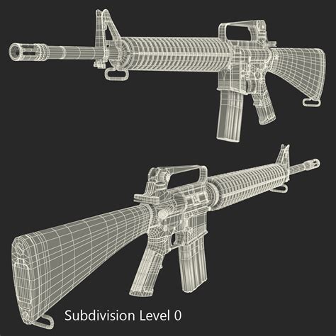 Assault Rifle M16 3d Model 3d Model 69 3ds Obj Max C4d Ma Free3d