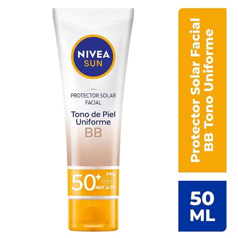 Protector Solar Facial NIVEA SUN Tono Uniforme BB Con Color Que Se