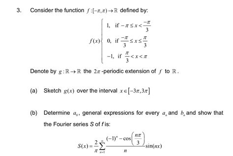 Solved 3 Consider The Function F [−π π →r Defined By