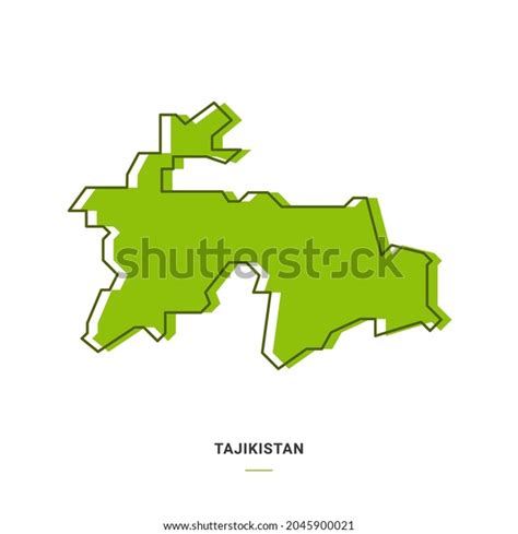 Tajikistan Outline Map Green Colour Modern Stock Vector (Royalty Free) 2045900021 | Shutterstock