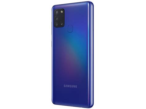 Smartphone Samsung Galaxy A21s 64gb Azul 4g 4gb Ram 65” Câm Quádrupla Selfie 13mp