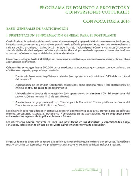 Programa De Fomento A Proyectos Y Coinversiones