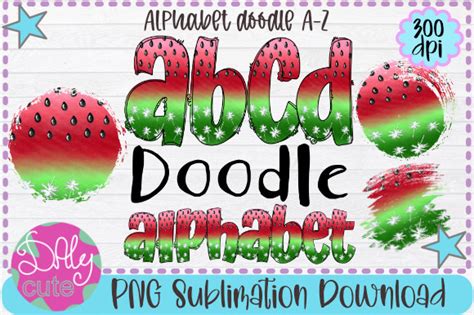 Watermelon Alphabet PNG Doodle Letters Graphic By WinnieArtDesign