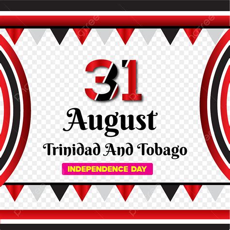 August Trinidad And Tobago Happy Independence Day Vector