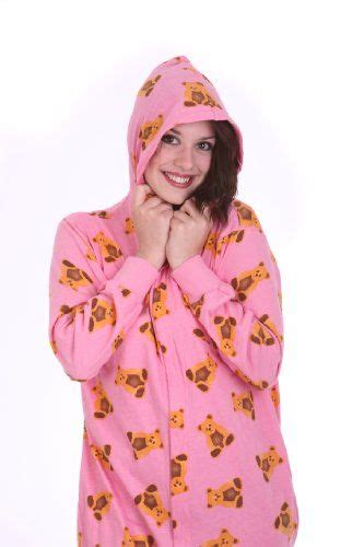 Funzee Adult Onesie Cute Non Footed Pajama Teddies On Pink Xs L Size On Height Adult Onesie