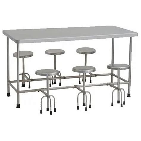 Rectangular Seater Stainless Steel Canteen Dining Table At Rs