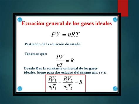 Ley De Gas Ideal Constante Universal De Gases Y Gases Reales PPT