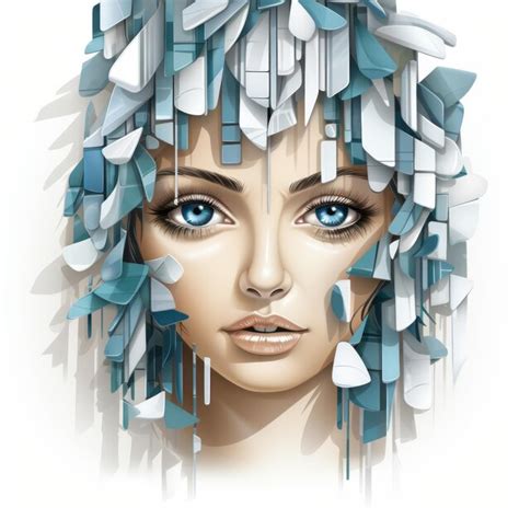 Premium Ai Image An Illustration Of A Womans Face With Blue Eyes