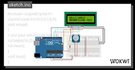 PERCOBAAN KE 1 RANGKAIAN 16 X 2 Wokwi ESP32 STM32 Arduino Simulator